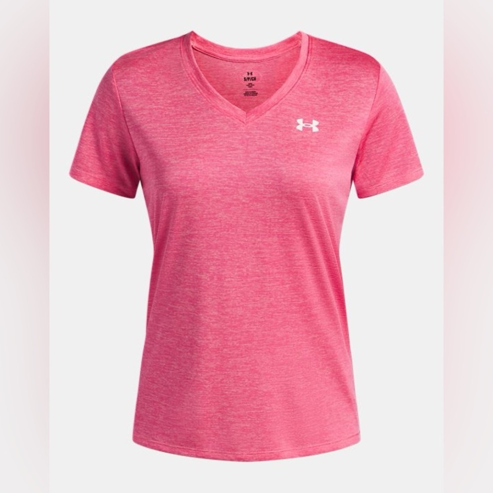 UA Tech™ Twist Women's V-Neck Short Sleeve T Shirt NWT Size M - Picture 3 of 3